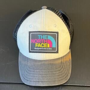 The North Face Trucker Hat Youth One Size Gray Black Mesh Logo Cap